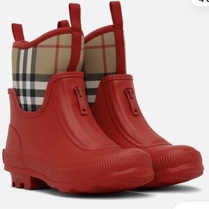 NEW Burberry Little Kids Mini Flinton Check Waterproof Rain Boots 27eru 7 us